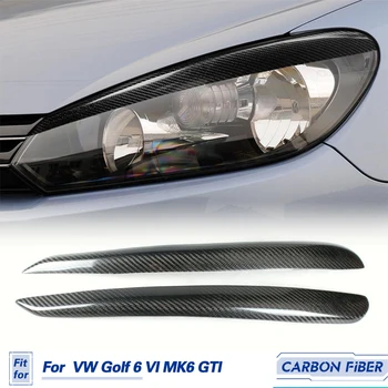 Веки Передних Фар Автомобиля Брови Из Углеродного Волокна Для Volkswagen VW Golf 6 VI MK6 GTI R20 2010-2013 Головной Фонарь Брови Веки