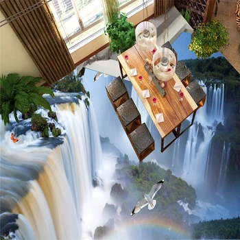 бейбеханг beibehang птицы утес водопад ванная комната кухня напольная дорожка к 3D обоям фрескам,,papel de parede.обои