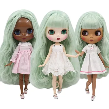 Кукла ICY DBS Blyth 1/6 bjd, индивидуальное лицо с зелеными волосами, обнаженное совместное тело для девочки, подарок BL4278