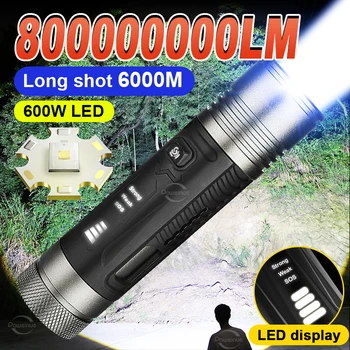Лампа Long Shot Super Zoom Flash Power Torch, ультралегкие Водонепроницаемые фонари, быстрая мощная зарядка для кемпинга, Тип c