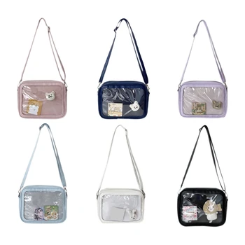 Женская Прозрачная Милая сумка из ПВХ, летние сумки через плечо, кошелек в японском стиле для работы, деловых поездок