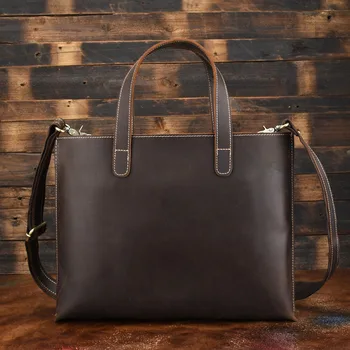 Мужская сумка ручной работы AETOO в стиле ретро, кожаная сумка Crazy Horse, горизонтальный стиль, простой деловой портфель, сумка для компьютера