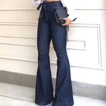 2023 Джинсы с высокой талией и широкими штанинами, брендовые женские джинсы-бойфренды, Джинсовые обтягивающие женские винтажные расклешенные джинсы, брюки размера плюс 2XL