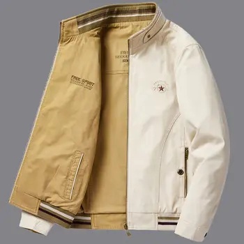 Куртка-бомбер, мужская ветровка из хлопка элитных брендов с длинным рукавом, Военная тактическая куртка, деловые повседневные пальто-стойка, Большие размеры