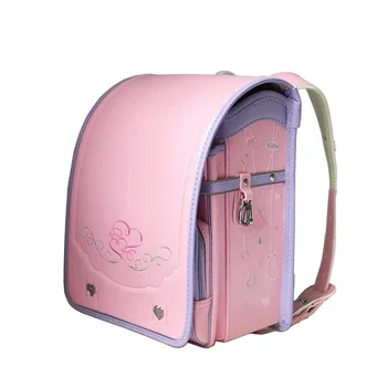 Японские школьные сумки с вышивкой для девочек, Ортопедический рюкзак из искусственной кожи с автоматической пряжкой Randoseru, Большой Вместительный детский школьный рюкзак 2023