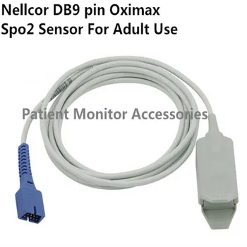 Бесплатная Доставка Совместимость для Nellcor DB9 Pin с Oximax Tech Adult FingerClip Spo2 Сенсор Пульсоксиметр Spo2 Кабель датчика TPU1M