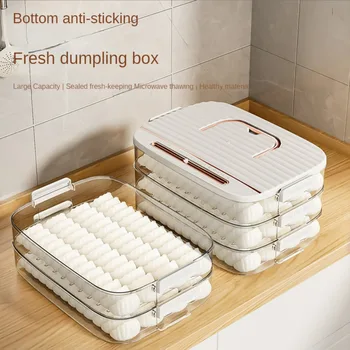 Многослойный ящик для хранения Пельменей Холодильник Контейнеры для хранения продуктов с крышками Штабелируемые Контейнеры для Пельменей Кухонные Органайзеры