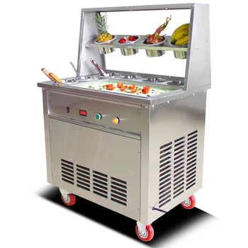 220 В коммерческая машина для приготовления йогурта с обжаркой Большой коммерческий свежеприготовленный рулет для мороженого с обжаркой 1600 Вт