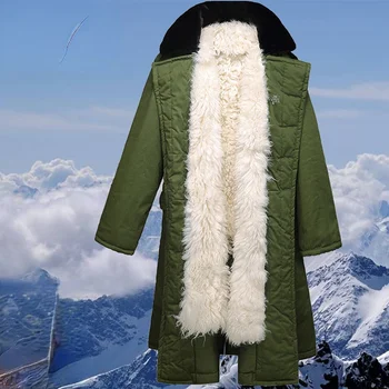 Толстое Теплое Пальто Из натуральной шерсти, Утолщенное Внутреннее Пальто, Куртка с Мехом, Зимняя Овчина, Военная Толстая Защита От Тепла и холода