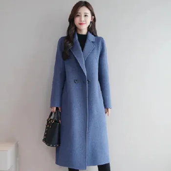 2023 Твидовое пальто, Женское новое пальто, осень-зима, средней длины, Большие размеры, Твидовая корейская версия, Свободная