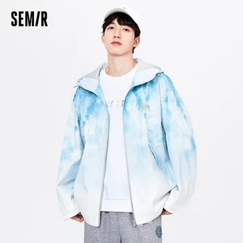 Мужская верхняя одежда Semir, новинка весны 2023, модная хлопковая куртка средней длины для мальчиков с капюшоном и буквенным принтом