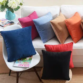 Качественная подушка конфетного цвета, высококачественная твердая Двусторонняя подушка, Плюшевая наволочка для украшения дома, диванная подушка