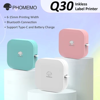 Phomemo Q30 Q31 Q30S Портативный Производитель Этикеток Беспроводной Принтер Этикеток Лента В Комплекте Несколько Шаблонов для Телефона Школьная Офисная Наклейка