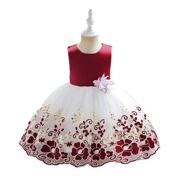 Платье с цветочным узором для маленьких девочек, праздничное платье для девочек