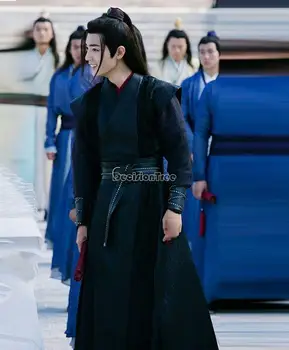 2022 телевизионная игра hanfu, китайская традиционная мужская одежда для кино и телевидения, косплей, костюм черного рыцаря hanfu из хлопка и льна