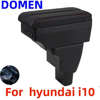 Для Hyundai i10 Подлокотник коробка Детали интерьера Центральное содержимое автомобиля С выдвижным отверстием в чашке Большое пространство Двухслойный USB ДОМЕН