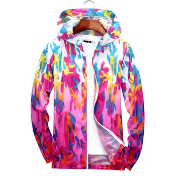 Пара курток, Камуфляжное Прозрачное солнцезащитное пальто, Мужская Женская спортивная одежда для бега, Пляжная одежда с капюшоном MY624