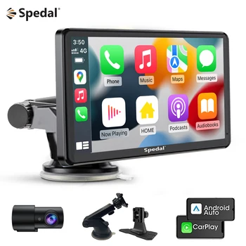 Видеорегистратор Spedal CL797 7-дюймовый Беспроводной Apple Carplay Android Auto Портативный IPS сенсорный экран с голосовым управлением Bluetooth AirPlay