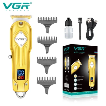 VGR Машинка для стрижки волос, Электрический Триммер для волос, Профессиональная Машинка для стрижки волос, Беспроводная Стрижка, Цифровой дисплей, Триммер для мужчин V-261