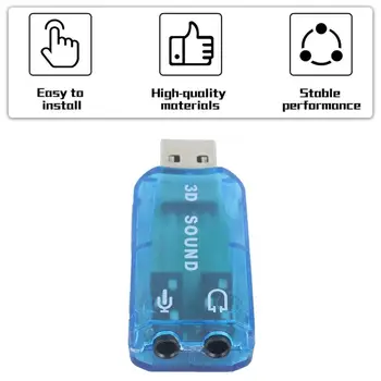 Портативная компактная 3D аудиокарта USB 1.1, адаптер для микрофона/динамика, объемный звук 7.1 CH для ПК, ноутбука