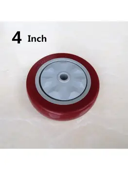 1 Шт. 4-дюймовый Одноколесный ролик, красная Полиуретановая Бесшумная плоская тележка с приводом