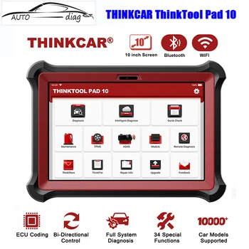 THINKCAR ThinkTool Pad 10 OBD2 Сканер Полносистемный Диагностический Инструмент Онлайн-Кодирования Активный Тестовый Диагноз Pk thinktool master
