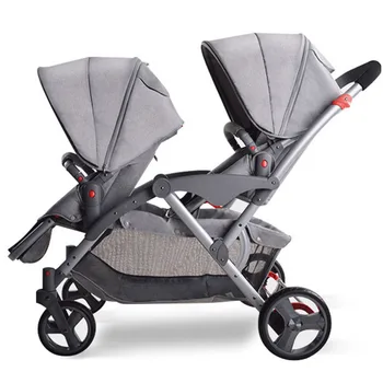 Складная коляска для близнецов, детская коляска для близнецов, детская машина для лежания и сидения, двухместные коляски для нескольких детей
