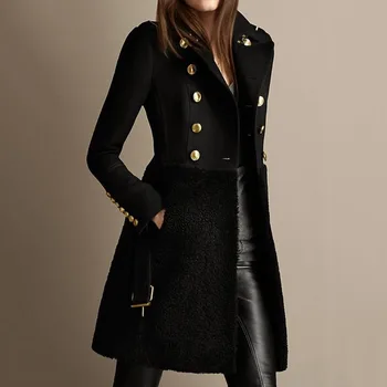 Осенне-зимняя Женская куртка в готическом стиле в стиле панк, Женское пальто Оверсайз, куртка, Новое модное приталенное Повседневное женское пальто Размера Плюс M-4XL