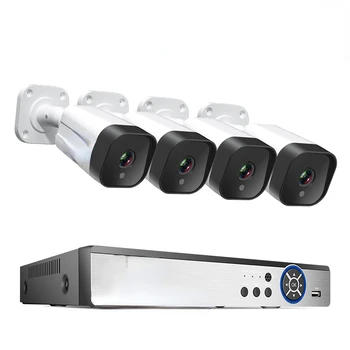 4K 8MP 8-канальный POE NVR комплект, 4 шт., IP-камера видеонаблюдения, система безопасности, двухстороннее аудио, интеллектуальное видеонаблюдение на открытом воздухе