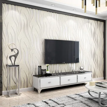 Wave striped non-woven wallpaper bedroom living room TV background wall paper thickened обои для стен в рулонах papel de pared