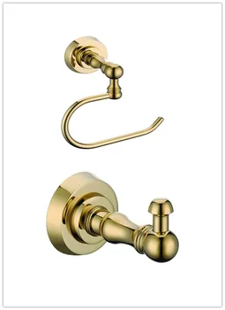 Роскошный золотой латунный держатель для бумаги и крючок для халата, крючок для одежды, крючок для полотенец, аксессуары для ванной комнаты