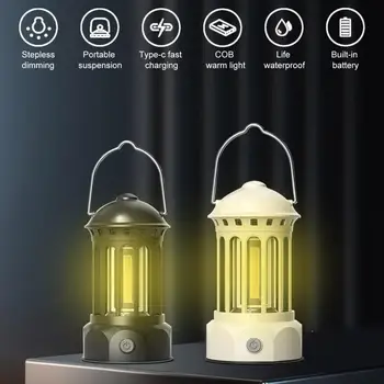 Кемпинговая лампа Светодиодная перезаряжаемая Подвесная водонепроницаемая 360-градусная подсветка Кемпинговый фонарь Высокое энергосбережение Наружный свет