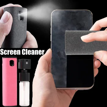 2 В 1 Флакон-распылитель для очистки экрана телефона, Удаление пыли с экрана компьютера, набор салфеток из микрофибры для iPhone iPad Apple
