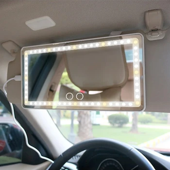 Универсальное Зеркало для салона Автомобиля LED Touch Screen Switch Зеркало Для Макияжа Перезаряжаемый Солнцезащитный Козырек High Clear HD Vanity Mirror 260x135mm