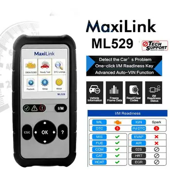 Autel MaxiLink ML529 OBD2 Сканер OBDII С полным Набором Функций Автоматическая Проверка Подсветки двигателя DIY Считыватель кода неисправности PK AL529 AL519 Бесплатное Обновление