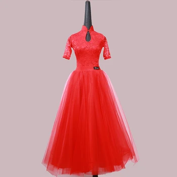 Платье для Бальных Танцев Для Женщин, Высококачественные Конкурсные Платья, Современный Вальс, Танго, Стандартный Бальный костюм, красный LXT1001