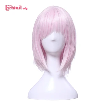 L-email парик Игра FGO Mash Косплей Парики Fate Косплей 35 см Розовый Короткий парик Из термостойких синтетических волос