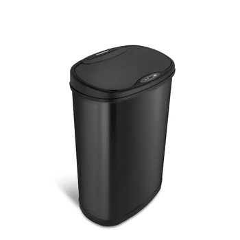 Мусорное ведро без сенсора емкостью 13,2 галлона, черное автомобильное мусорное ведро из нержавеющей стали, Кухонное мусорное ведро, мусорное ведро для ванной комнаты, Автоматический датчик Lixeira