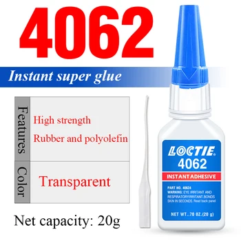 20 г Супер клея Loctite 4062, Высокопрочный быстросохнущий Моментальный клей для пластмасс и резины