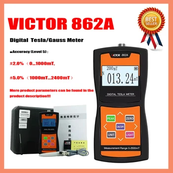 VICTOR 862A 862B 862C Tesla/Gauss Meter Высокочувствительный Автоматический Цифровой измеритель магнитного поля Tesla Meter MT Gs.