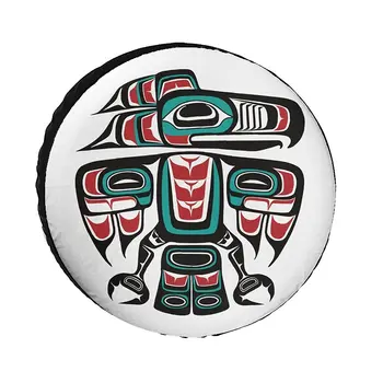 Шинные чехлы Haida Native Raven Totem Universe Exploration, защитные чехлы для колес, защита от атмосферных воздействий, защита от ультрафиолета, Запасная шина