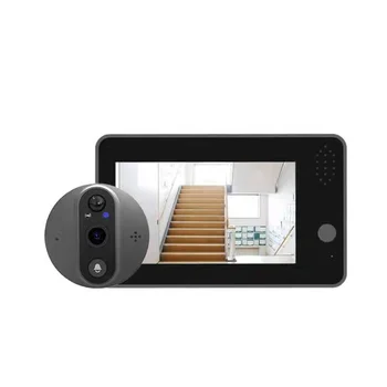 Умный 1080P WiFi Дверной Звонок, Глазок, Камера для Просмотра Домашней Безопасности, Двухстороннее Аудио, Ночное Видение, 4,3 'FHD Видео Дверной Звонок, Камера