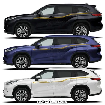 2 шт. автомобильная наклейка, автомобильная пленка, украшение кузова, спортивная мода, виниловая наклейка на автомобиль, аксессуары для Toyota Highlander 2020-2022