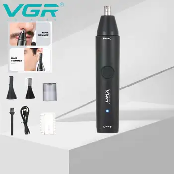VGR 2 В 1 Перезаряжаемый очиститель для волос в носу, Водонепроницаемый Портативный Электрический Триммер для бровей, Триммер для волос в носу, Триммер для бороды V-613