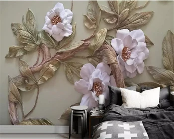 beibehang плотные обои нестандартного размера с 3D тиснением в виде цветка, дерева, украшения для телевизора, дивана, росписи, papel de parede, обоев, домашнего декора