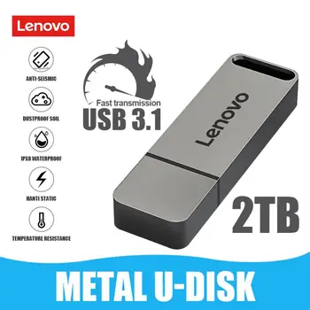 Новый Lenovo USB 3.1 Флэш-накопитель 2 ТБ Высокоскоростной флеш-накопитель 1 ТБ Металлический Водонепроницаемый USB-накопитель Type-C Для Компьютерных устройств хранения данных