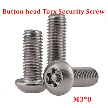 100шт M3 * 8 ISO7380 Torx Кнопка Защиты головки от взлома Защитный Винт A2 Из нержавеющей стали Противоугонные винты