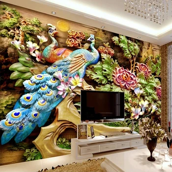 Изготовленные на заказ самоклеящиеся обои Современная 3D Высококачественная Резьба по дереву Фоновая наклейка на стену Papel De Parede Fresco
