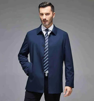 Весенняя модная новая мужская одежда с пуговицами на лацканах, однотонные контрактные мужские пальто, куртки для мужчин