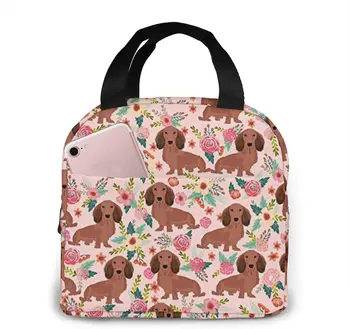 Женская сумка для ланча с цветочным рисунком 
